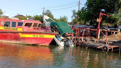 TULCEA: Ambarcațiune cu 2 adulți și 2 copii la bord, implicată într-un accident naval la Crișan, în Delta Dunării