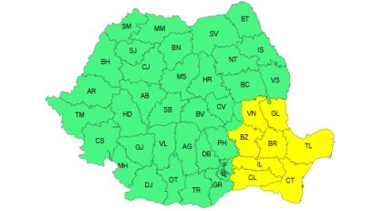 COD GALBEN de vânt puternic, în Dobrogea, până joi seara