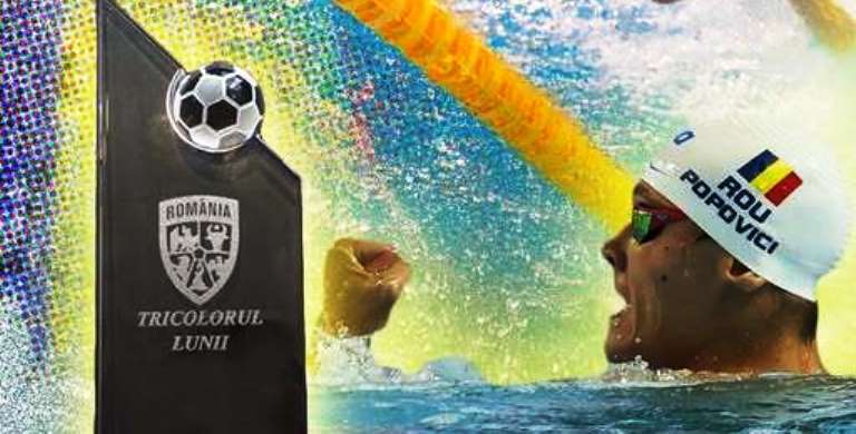 Naționala de fotbal a României îi oferă lui David Popovici un trofeu special