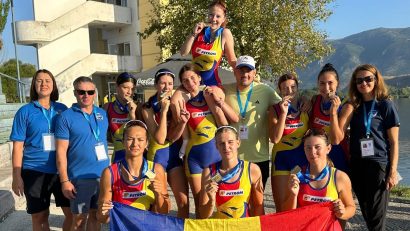 Încă 8 medalii câștigate duminică de canotorii tricolori în Grecia
