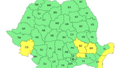Administrația Națională de Meteologie a emis o atenționare COD GALBEN de vânt