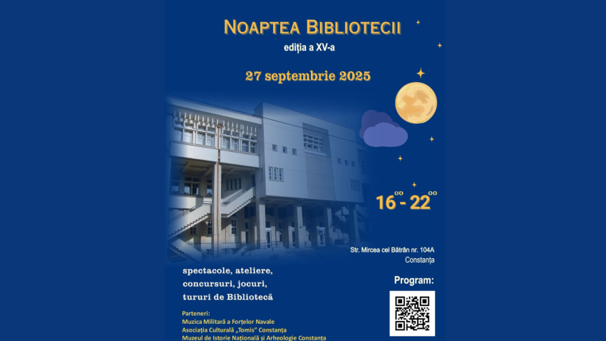 CONSTANȚA: Biblioteca Județeană „I. N. Roman” invită publicul la Nocturna Bibliotecilor
