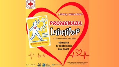 CONSTANȚA: Clubul Rotary Cetatea Tomis vă invită la „Promenada Inimilor”, în Piața Ovidiu