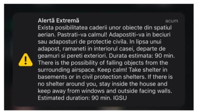 Mesaj RO-Alert pentru populația județelor TULCEA și GALAȚI, pe fondul războiului din Ucraina