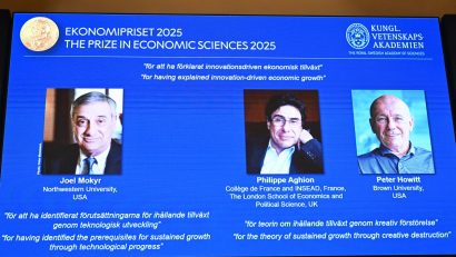 Joel Mokyr, Philippe Aghion şi Peter Howitt au câştigat Premiul Nobel pentru Economie din 2025
