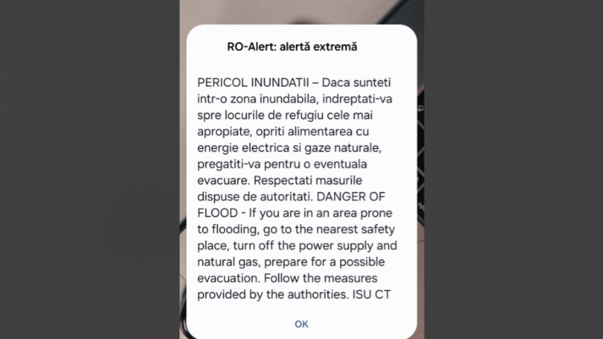 Județul CONSTANȚA: Mesaj RO-Alert de inundații pentru Mihail Kogălniceanu, Vulturul, Saraiu și Grădina