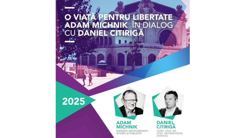 Disidentul anticomunist Adam Michnik, în dialog cu istoricul Daniel Citirigă, la Cazinoul din Constanța