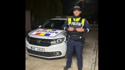 Șoferul unui TIR care a luat foc în mers, salvat de agentul de poliție Flavian Enachie