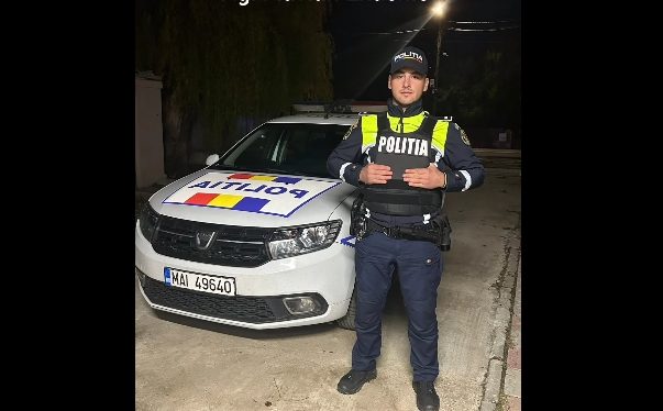 Șoferul unui TIR care a luat foc în mers, salvat de agentul de poliție Flavian Enachie