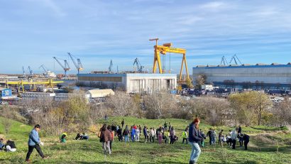 TULCEA: În cartierul Dallas are loc o acțiune de plantare. La activitate participă 60 de elevi din patru unități de învățământ din oraș