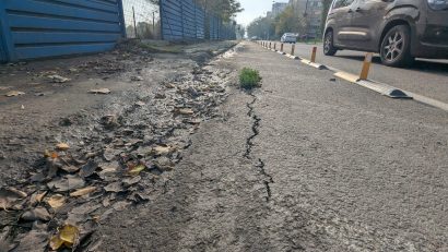 FOTOREPORTAJ | Strada Valea Portului din Constanța a fost închisă circulației, din cauza riscului de surpare