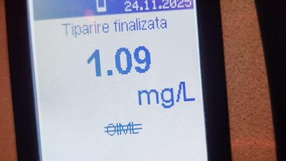 TULCEA: Dosar penal pentru un bărbat prins la volan cu o alcoolmie de 1,09 mg/L alcool pur în aerul expirat