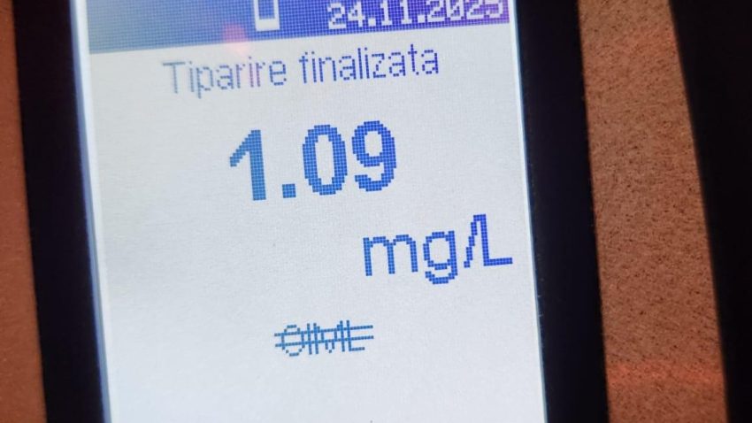 TULCEA: Dosar penal pentru un bărbat prins la volan cu o alcoolmie de 1,09 mg/L alcool pur în aerul expirat