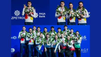 Vicecampioană la echipe, România a obținut, duminică, 2 medalii de AUR și 2 de ARGINT la Europenele de gimnastică aerobică