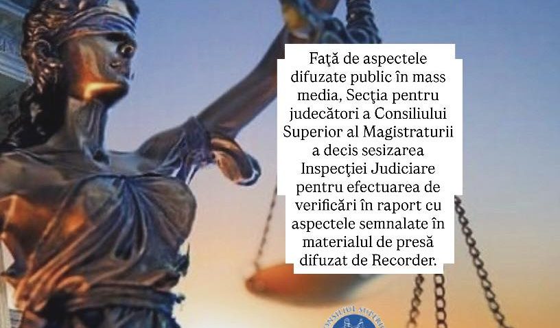 Judecătorii din CSM sesizează Inspecția Judiciară după dezvăluirile din documentarul Recorder