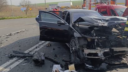 FOTO/Județul CONSTANȚA: Accident rutier cu 7 persoane implicate. Intervine elicopterul SMURD