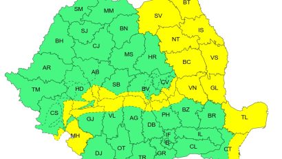 CONSTANȚA/TULCEA: O nouă avertizare de cod GALBEN