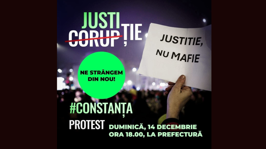 CONSTANȚA: Continuă protestele pentru o justiție independentă