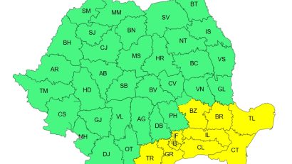 Dobrogea, sub Cod Galben de vânt puternic