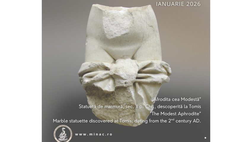 AUDIO | Statueta de marmură „Afrodita cea modestă”, expusă publicului la Edificiul Roman cu Mozaic