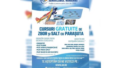 Aeroclubul României oferă cursuri gratuite de pilotaj şi paraşutism