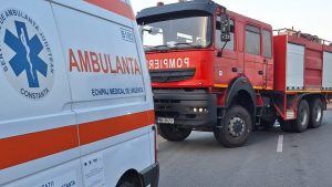 UPDATE | O navă arde în Portul Midia