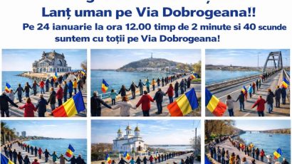 Lanț uman pe Via Dobrogeană – „Dobrogea dă mâna cu Țara”
