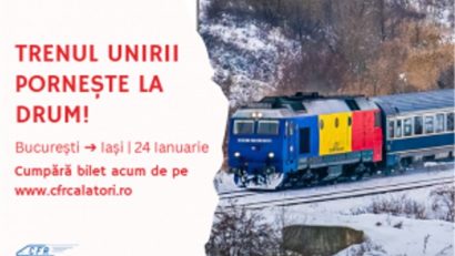 CFR Călători: „Trenul Unirii” va circula pe 24 ianuarie sub culorile tricolorului