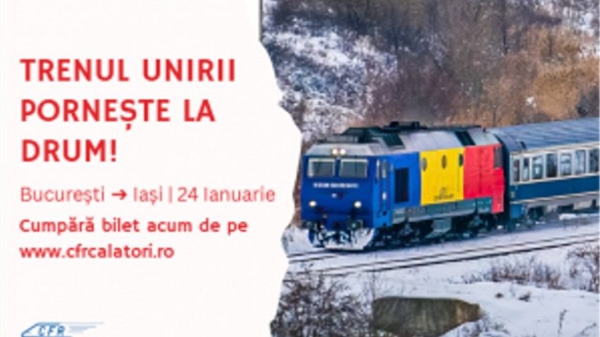 CFR Călători: „Trenul Unirii” va circula pe 24 ianuarie sub culorile tricolorului