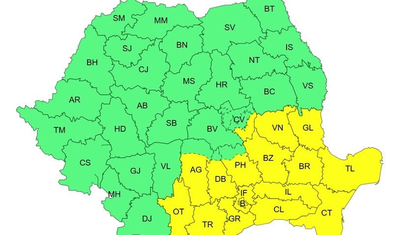 ANM: Intensificări ale vântului, precipitații însemnate cantitativ, ghețuș, polei