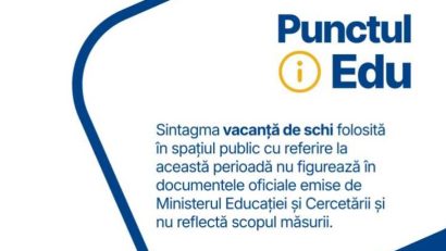 Ministerul Educației: Vacanța școlară din această perioadă are scopul de a echilibra perioadele de învățare