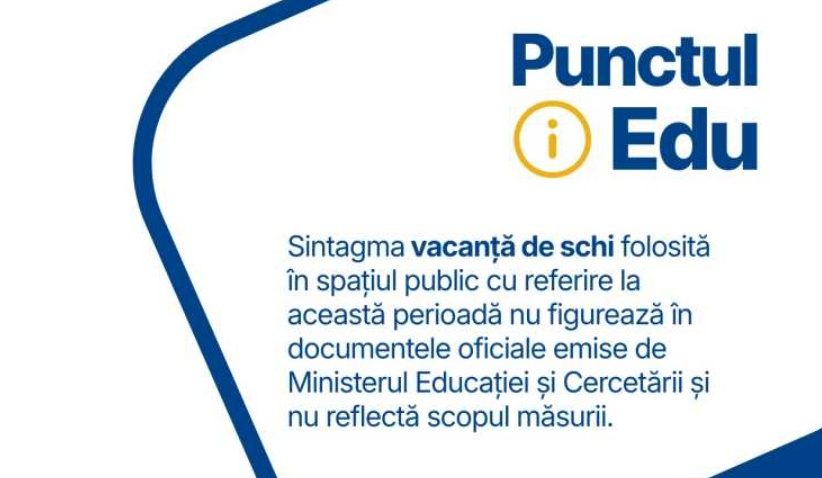 Ministerul Educației: Vacanța școlară din această perioadă are scopul de a echilibra perioadele de învățare