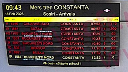 Circulația feroviară, afectată de vremea severă. Trenuri sosite la Constanța cu întârzieri de sute de minute