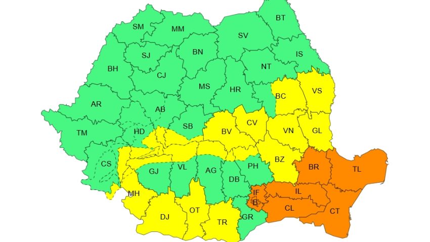 Dobrogea, sub COD PORTOCALIU de ninsori abundente și viscol