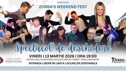 Cea de-a patra ediție a Zorba’s Weekend Fest are loc la Centrul Multifuncțional Educativ pentru Tineret „Jean Constantin”