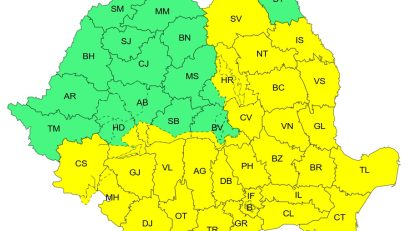 ANM: CONSTANȚA și TULCEA sub cod GALBEN de ploi