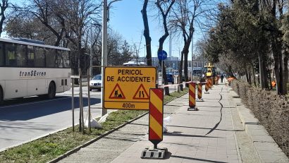 CONSTANȚA: Au fost reluate lucrările în mai multe zone din oraș. Din aprilie, ar putea fi funcționale fântânile de pe strada Ștefan cel Mare