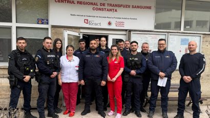 Jandarmii constănțeni au răspuns apelului campaniei „Donează sânge, salvează o viață!”