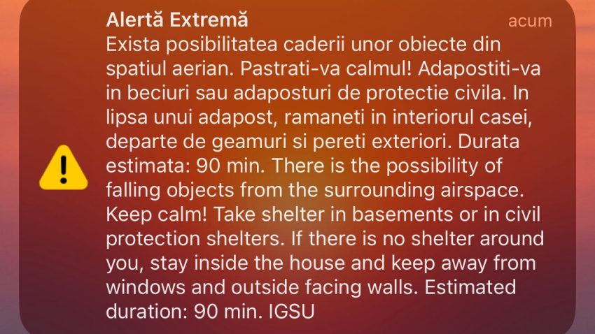 TULCEA: 3 mesaje RO-Alert au fost emise vineri, în mai puţin de 12 ore, pentru nordul judeţului