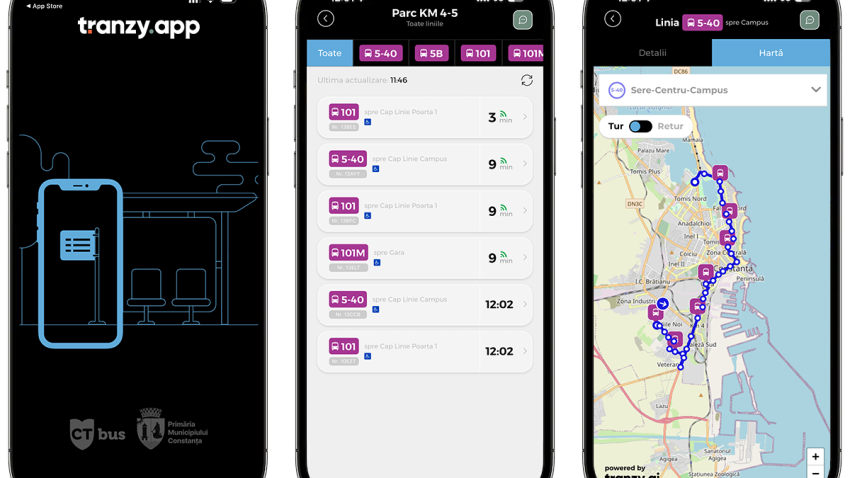CONSTANȚA: Transportul public devine smart – aplicația tranzy.app și datele în timp real, disponibile pentru toți