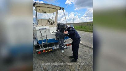 TULCEA: Un motor de barcă furat din Norvegia a fost localizat de polițiștii de frontieră
