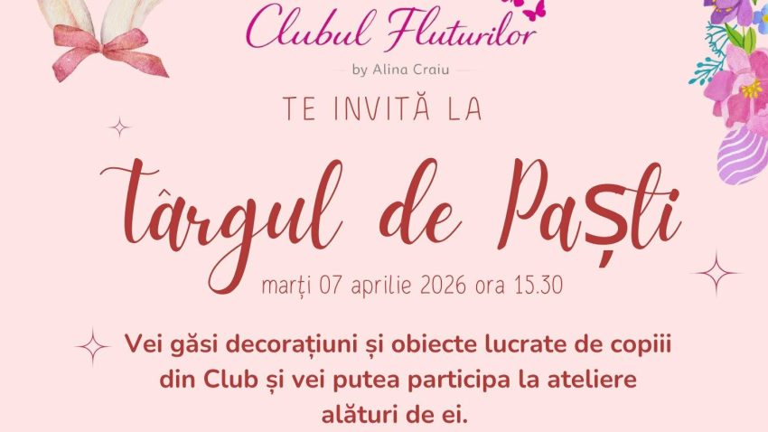Asociația Clubul Fluturilor din Constanța organizează un târg caritabil în preajma Sărbătorilor Pascale