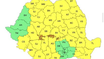 ANM: Alerte de vânt puternic în mare parte din țară și ninsori viscolite la munte, marți și miercuri