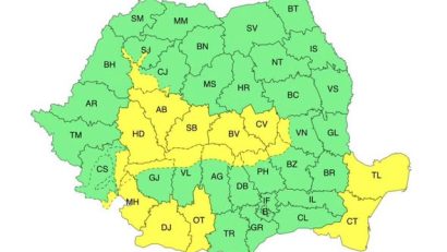 ANM: Răcire accentuată, precipitații și vânt puternic, în următoarele zile. Dobrogea, sub COD GALBEN de vreme rea