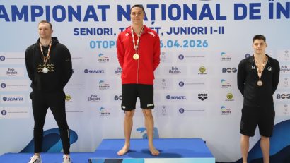 David Popovici a câștigat aurul în proba de 50 de metri liber, la Campionatul Naţional de Înot
