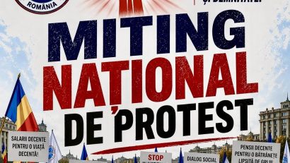 Miting în Piața Victoriei organizat marți de Confederația Meridian împotriva măsurilor guvernamentale