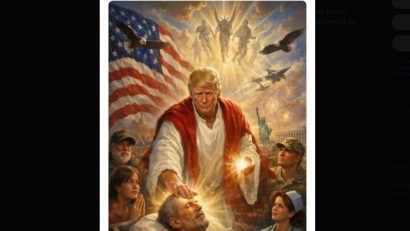 Donald Trump se afișează ca Iisus într-o imagine generată de AI