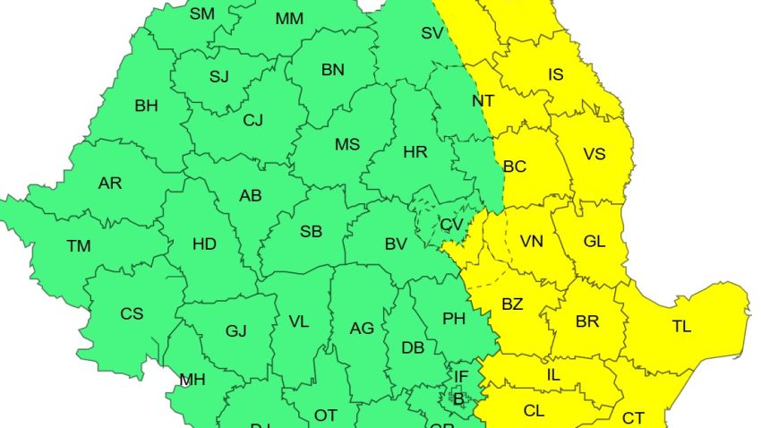 ANM: Vremea se strică în aproape toată țara. Dobrogea sub cod GALBEN