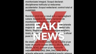 ATENȚIE: Știre Falsă (FAKE NEWS) în circulație!