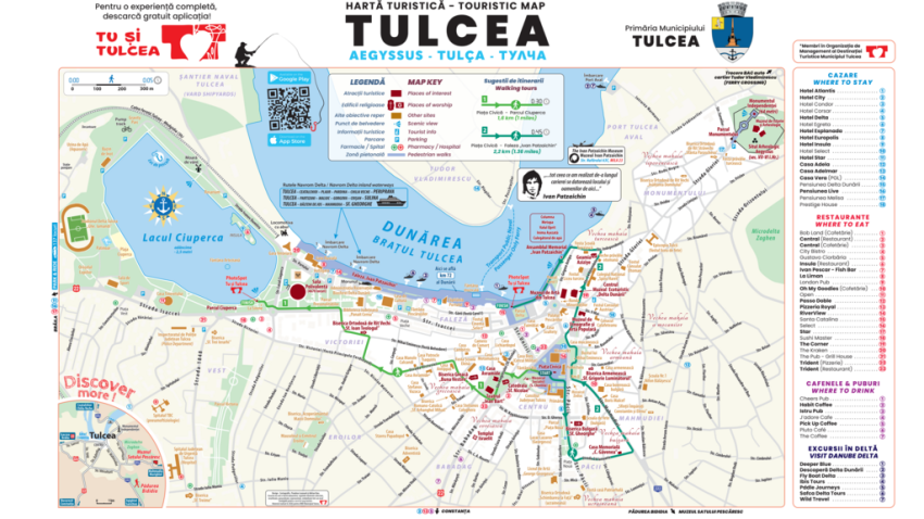 A fost tipărită o nouă hartă turistică a municipiului TULCEA